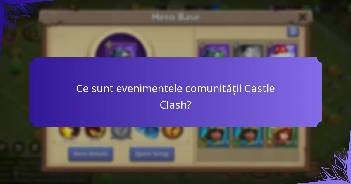 Când au loc următoarele evenimente comunității Castle Clash?